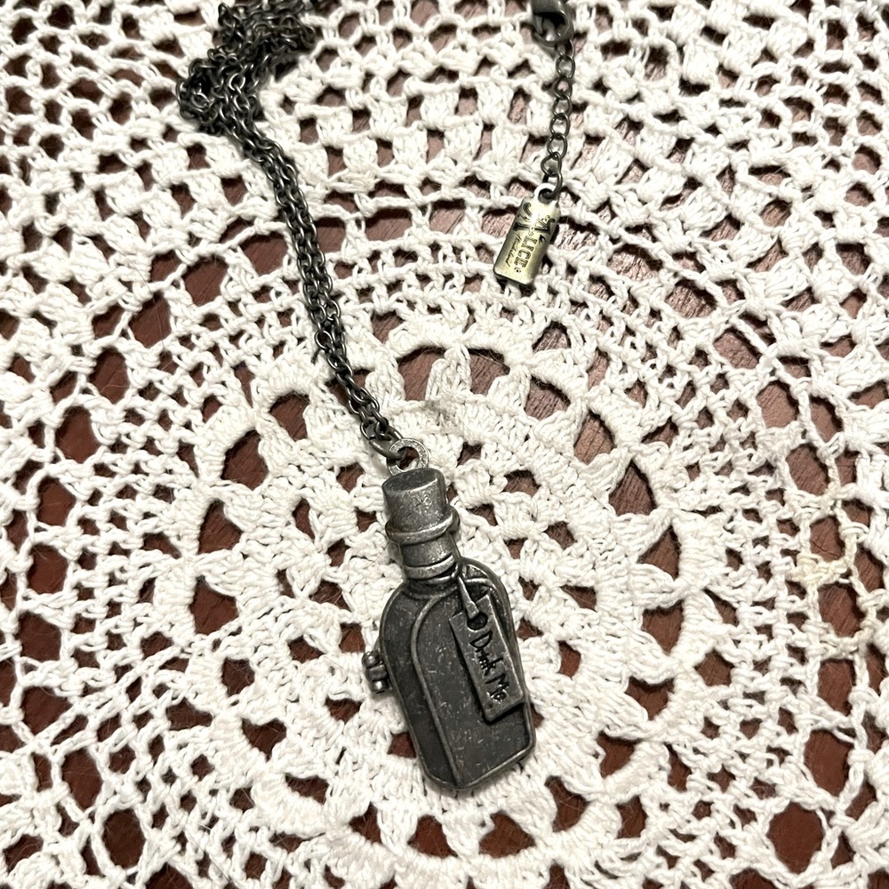 Drink Me Alice in Wonderland necklace
